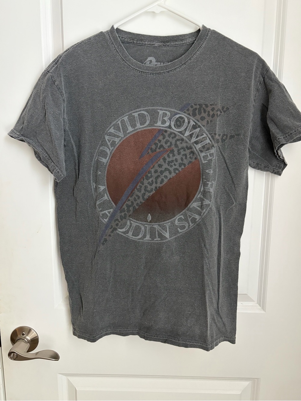 Vintage-Inspired Gray David Bowie Graphic Tee